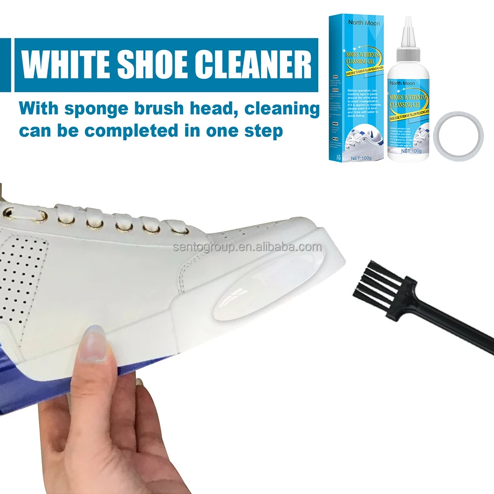 30/100ml White Shoes Stain Polish Cleaner Gel Sneaker Whiten Cleaning Dirt Remover Set with Brush Tape Cleansing Washing Tool