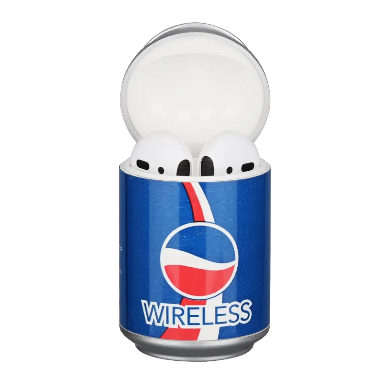 Christmas New Tws Coke Can Design Coca Shaped Ring Pull Style In Tin Box Gift Package Wireless Earbuds Earphone Headphones