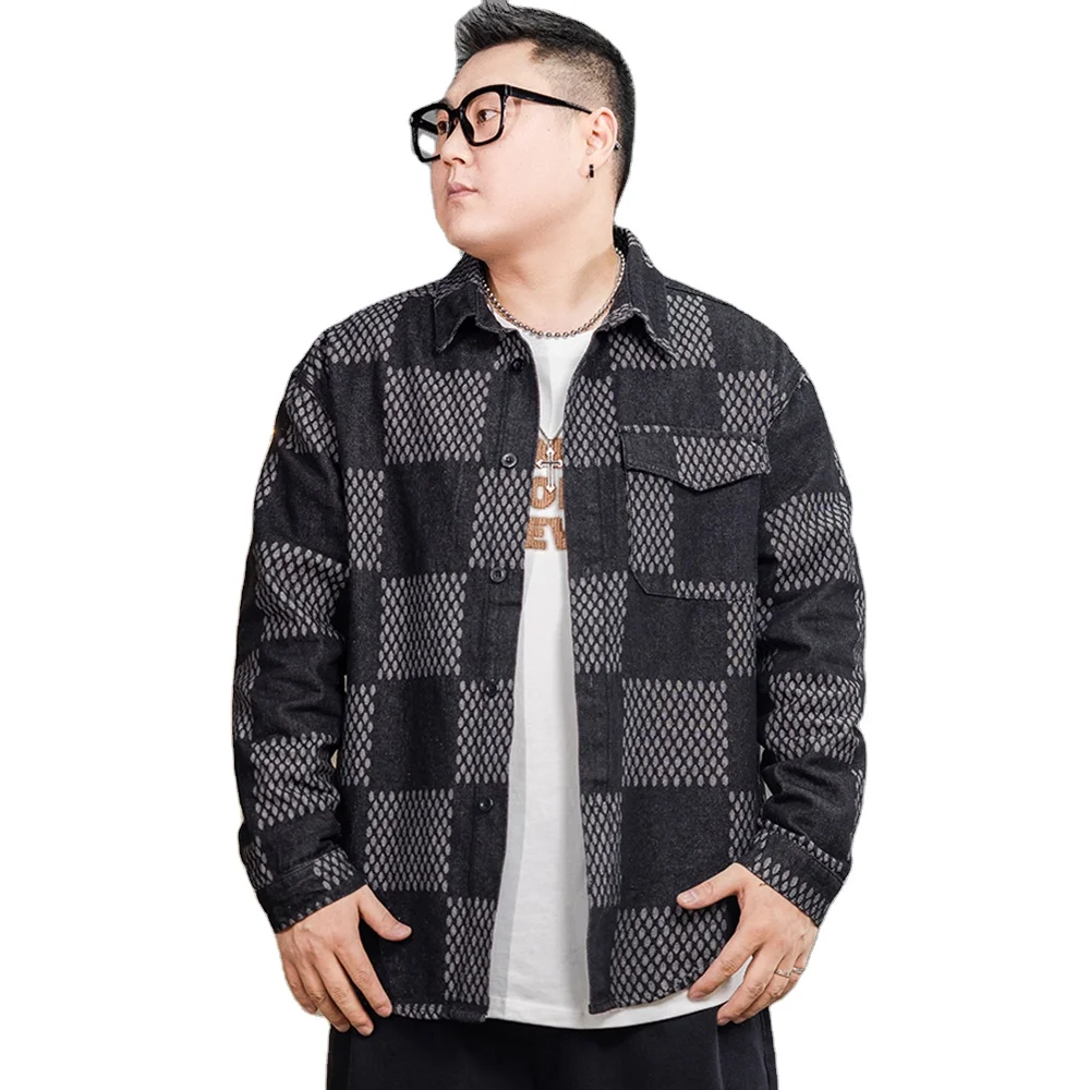 2024 New Design Plus Size Men Casual Cowboy Denim Jacket Blue Denim Jean Shirt Fashion Denim Jeans Shirts For Men