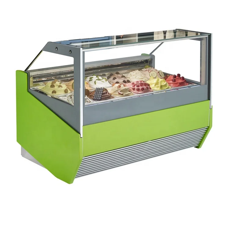 12 Pans Gelato Ice Cream Fridge Display Freezer