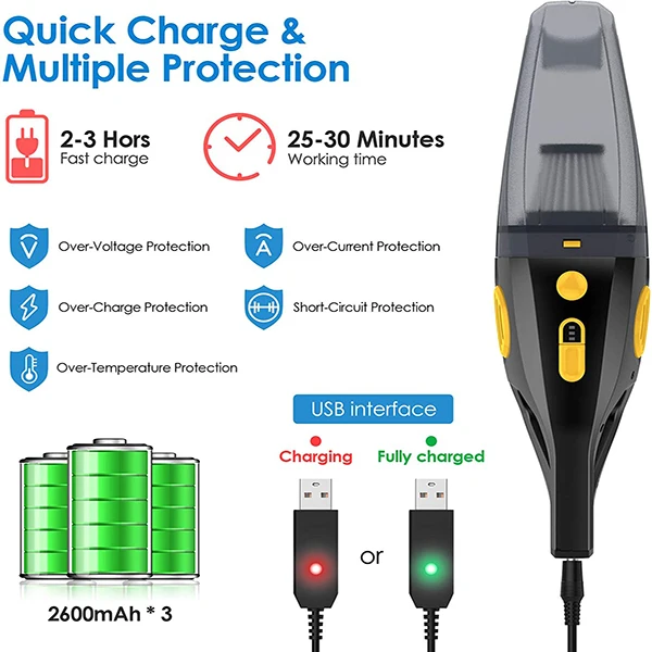 Автомобильный Пылесос портативный Проводной ручной 120 Вт автомобильный пылесос 12 В Автомобильные Мини-Пылесосы для очистки салона автомобиля