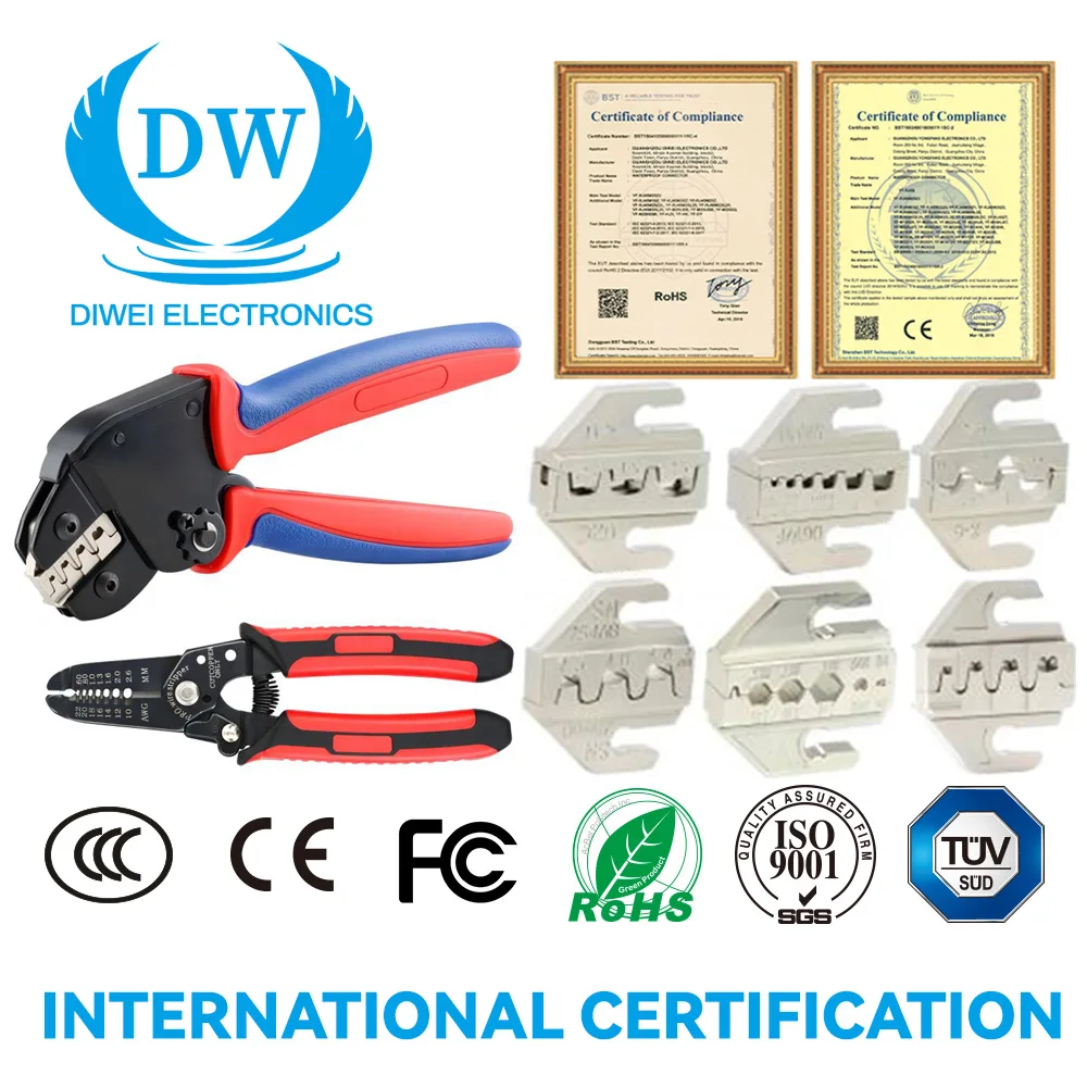 DW-YM-58BS wire crimpers 23-10 AWG Pliers manual cable wire terminal hand crimping swaging tool plier set