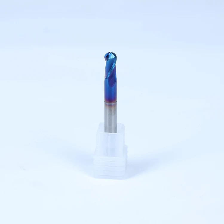 High hardness and High toughness HRC 65 deg tungsten steel 2 flute ball nose milling cutter