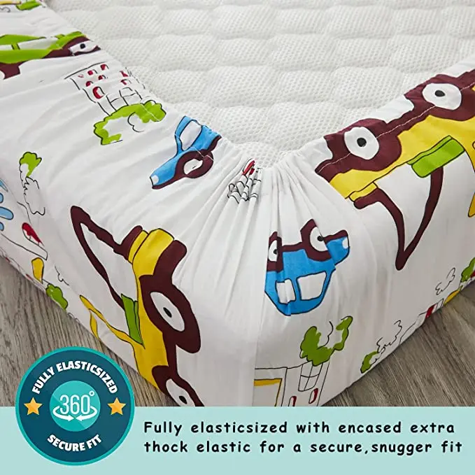 Hot Sell WaterProof Mattress Cover cotton small car printing Bed Mattress Protector