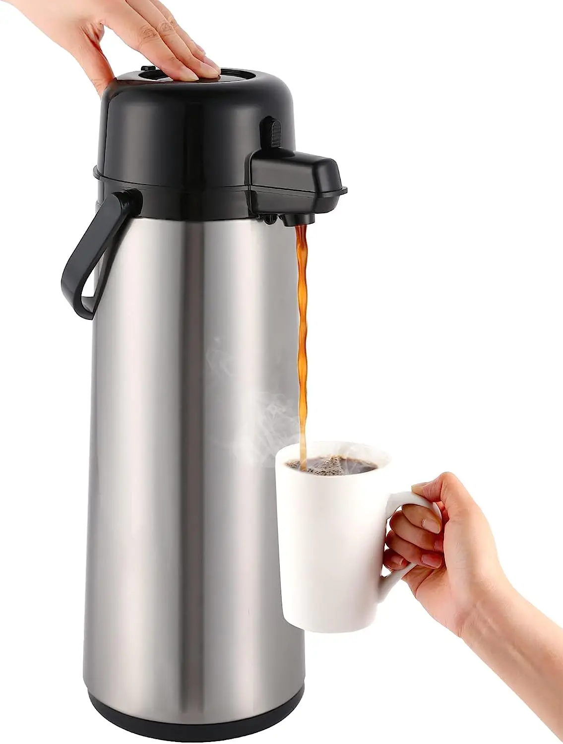 101oz Airpot Coffee Dispenser With Pump Coffee Carafe Thermal Carafe Insulated Stainless Steel Thermos Hot Beverage Dispenser