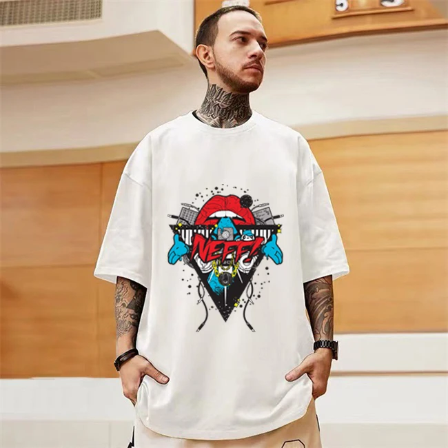 Tee T-Shirt Plain T Shirt Cotton No Labels Clothes Printing Machine Digital Oversized Heavyweight No Brand Poly Cotton T Shirt