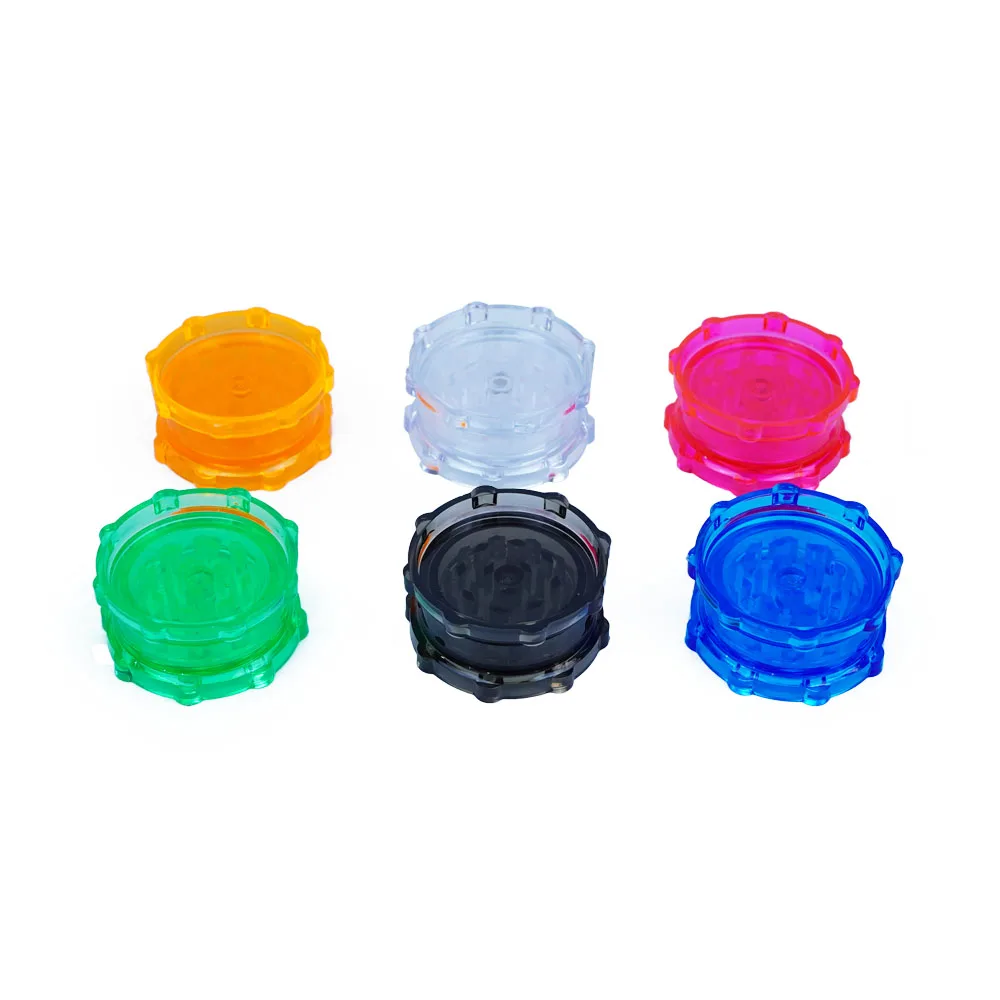 Juji 2024 New Arrival Rhombus Shaped Plastic Grinder 2-layer 53MM Acrylic Grinder Manual Plastic Crusher Wholesale