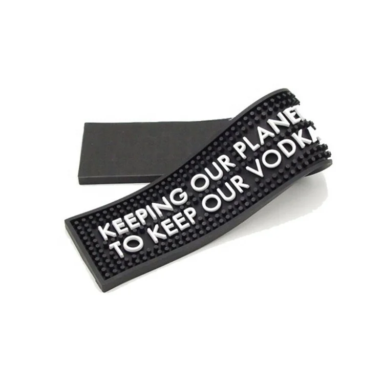 Eco Friendly Custom logo bar spill mat Fashion New style high quality pvc bar drip rail mat