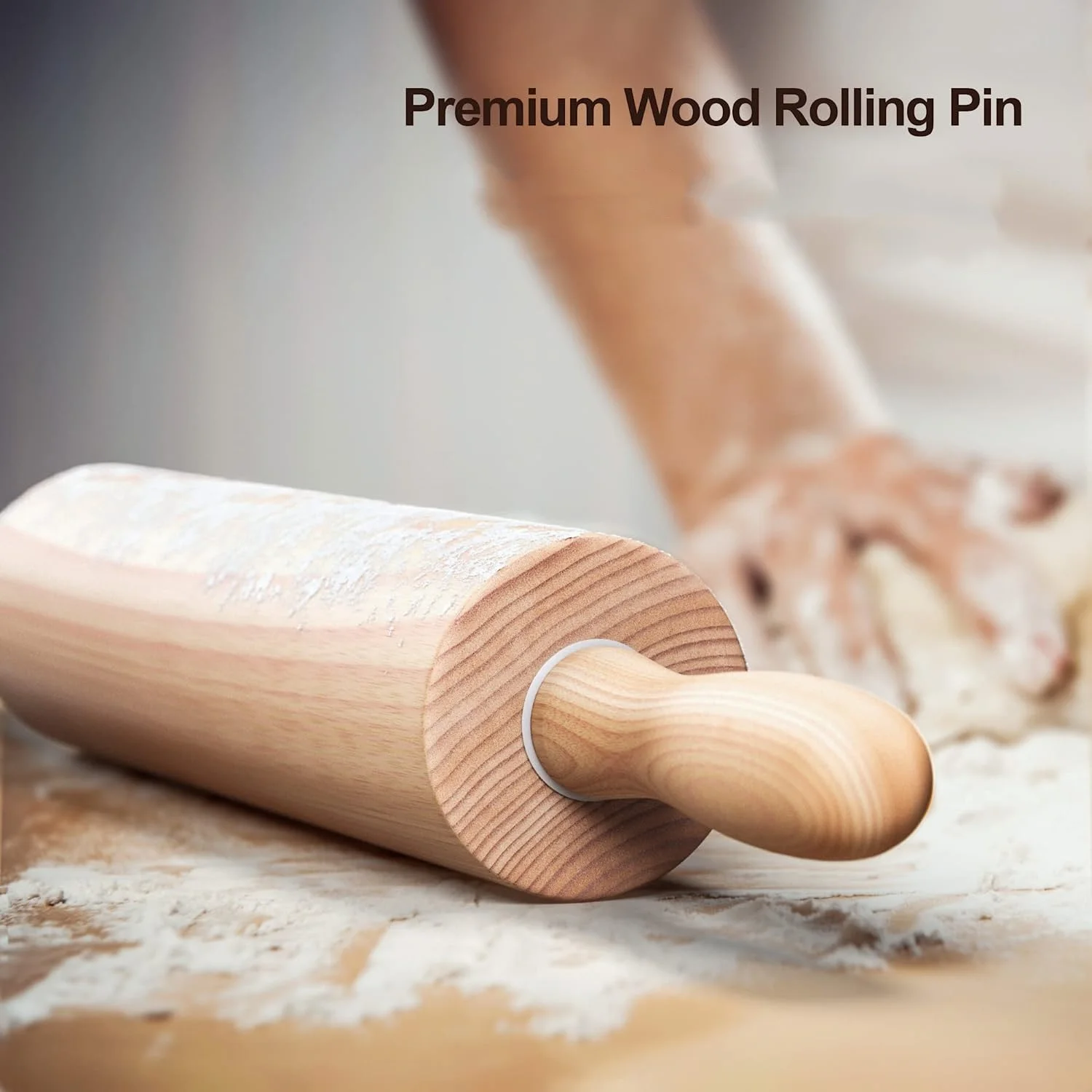 Cookies Wood Rolling Pin Economy Kitchen Cooking Handles Pattern Bamboo Wooden Custom Dumpling Embossed Oak Blue Pins Engrave