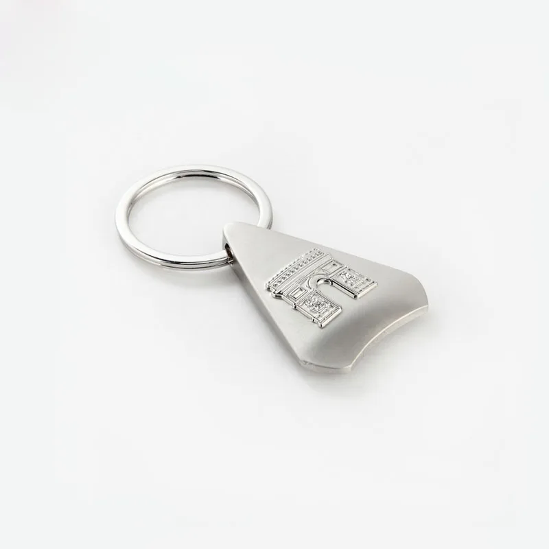 Custom logo print or laser blue metal motorcycle helmet keychain for advertising