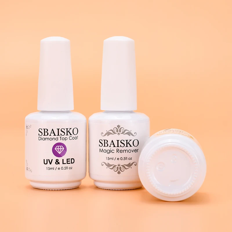 SBAISKO custom logo 15ml Nail Art LED UV magic gel remover Nail Polish magic remover gel polish