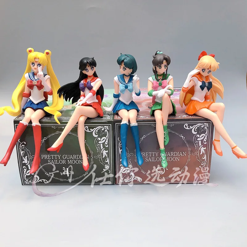 japanese Anime Noodles Ornament Seated Tsukino Usagi PVC sailor moon figure siting down  sailor moon action figure