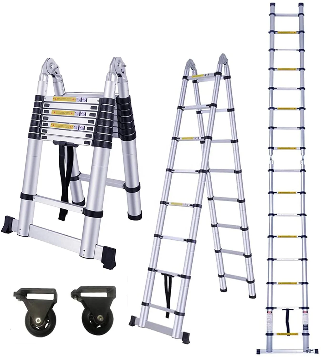 High Quality 5m Portable A Type Folding Step Multipurpose Aluminium Telescopic Ladder  en131