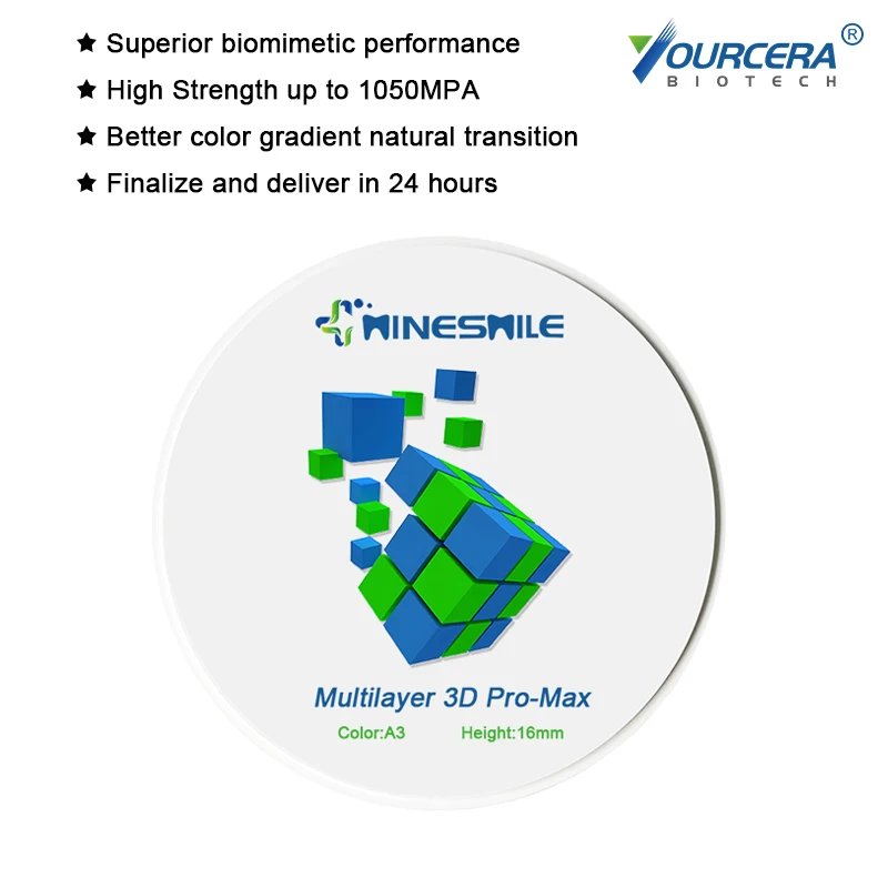 factory price teeth fixed High translucent tosoh dental zirconia blank