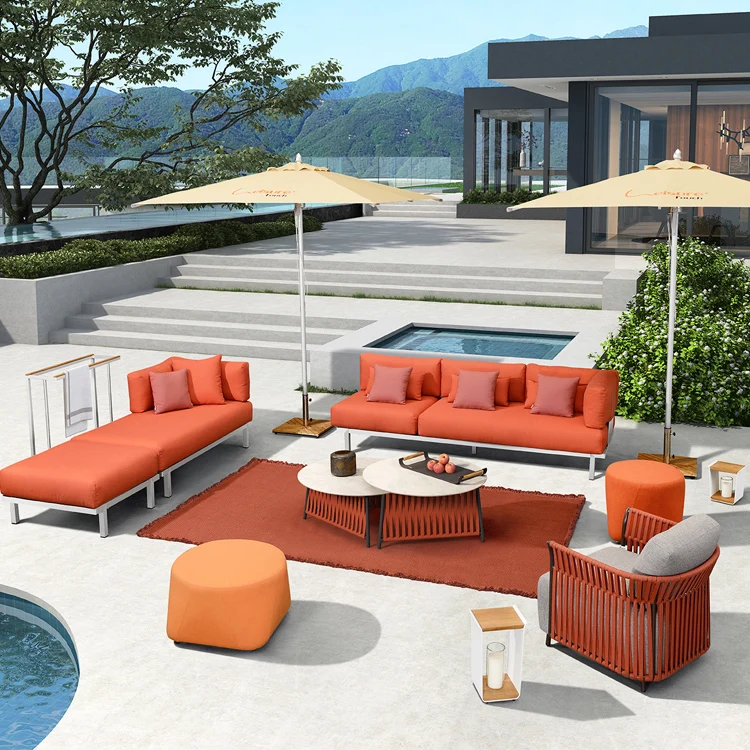 
Stylish colors office scene comfortable aluminum outdoor sofa loose furniture modern 
