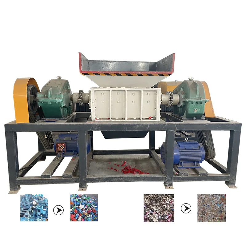 Factory Direct Industrial Scrap Cardboard Metal Plastic Double Shaft Shredder Machine For Recycling Wastes