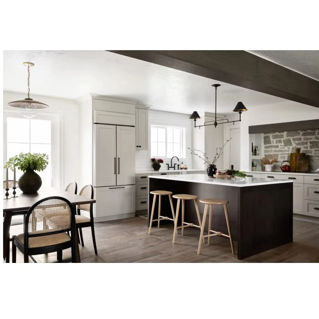 Vermont Modern Modular Kitchen Cabinets Lacquer Kitchen Designs Custom Solid AF-012 black and white design kitchen cabinetry