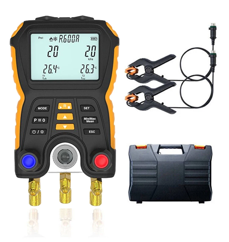 Testing And Charging R410a R22 R134a R404a Manifold Gauge Hose Set Manifold Digital Medidor De Refrigeracao