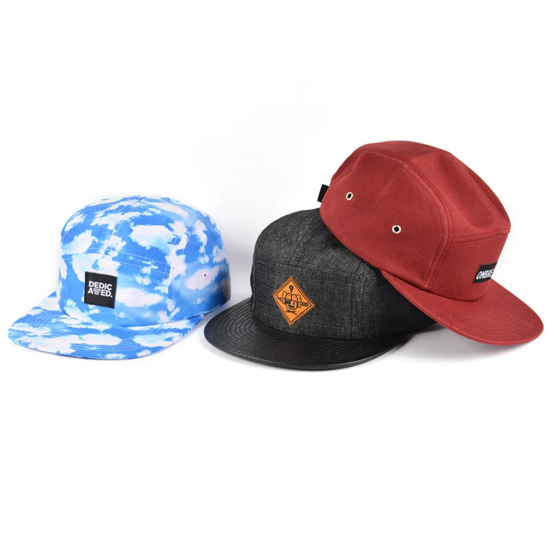 Wholesale Five Panel Cap Custom Printing Floral Sports Camp Cap 5 Panel Camping Hat With Patch