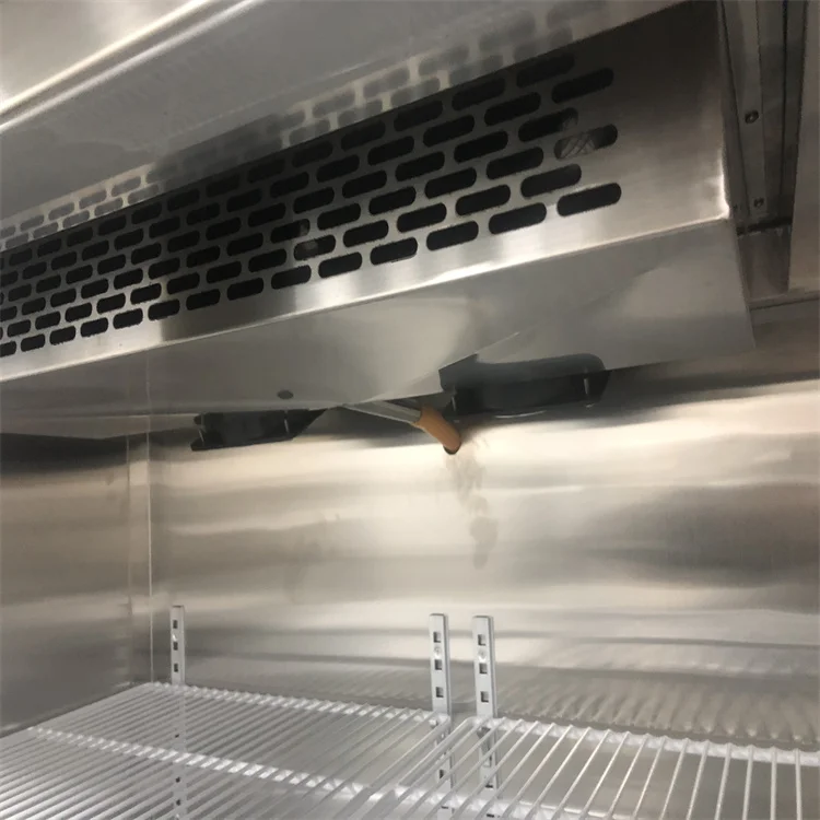 Direct Cooling Six Door Double Upright Stainless Steel Kitchen used glass showcases Refrigerators Equipment FREEZER