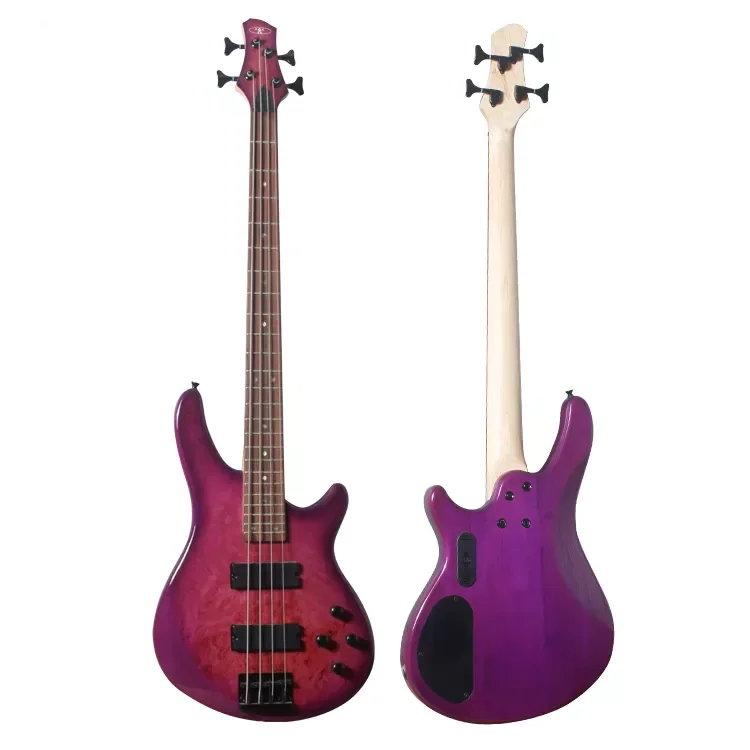 4 string jazz bass guitar electric ash body 24 frets bolt-on electric bass for OEM custom service factory