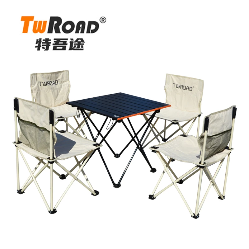 TWROAD Ready Goods Outdoor Folding Picnic Camping Table and 4  chair group sets