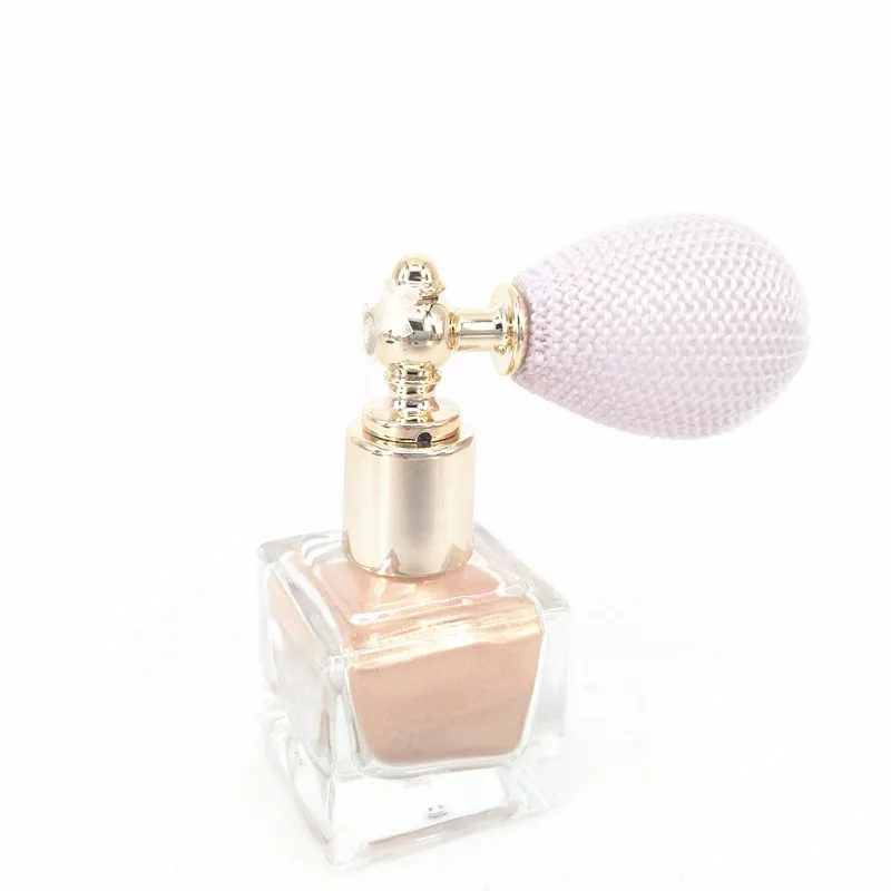 Square 10ml 12ml 15ml shimmering powder glitter powder spray pump air bulb spray Atomizer Bottle for Fragrance Powder Spray Use