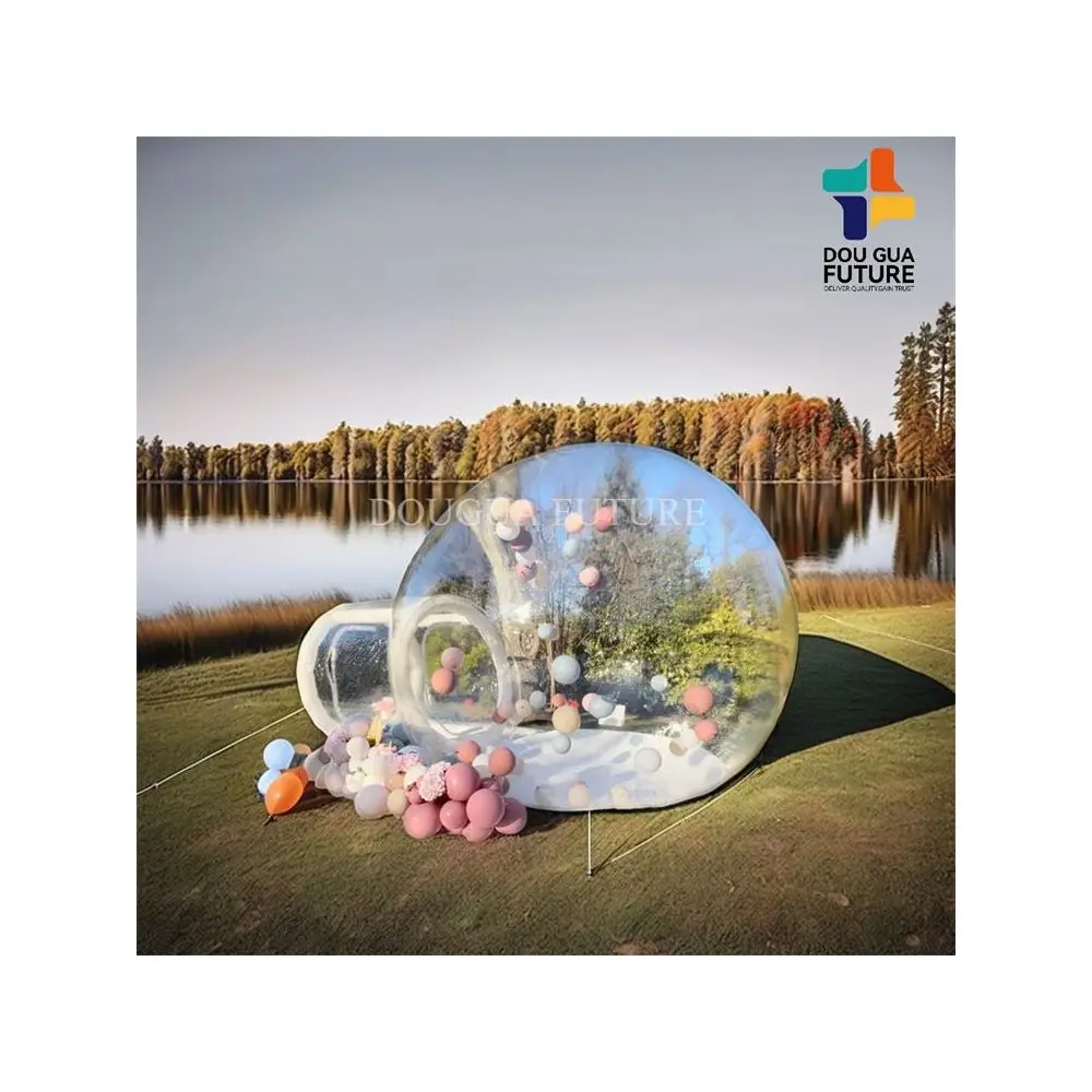 China Factory bubble house inflatable air dome tent outdoor transparent dome camping tent with balloons for party hire