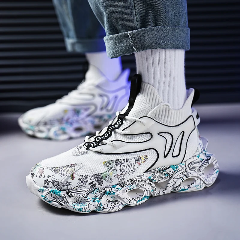 2023 New Fashion Men Sport Tennis Shoes Breathable Running Sneakers Men Casual Walking Shoes Platform Athletic Sneakers Footwear