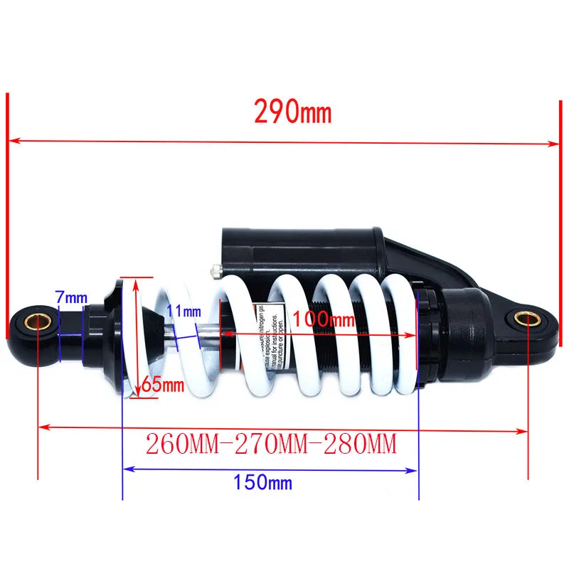 280mm Hydraulic Suspension Shock Absorber Off-road Vehicle Rear Shock Absorber Atv