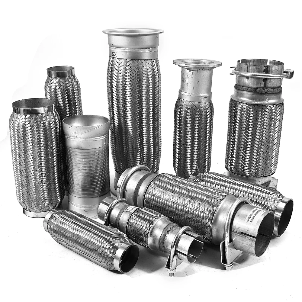 Factory Price Universal Exhaust Flexible Pipe Repair Kit Stainless Steel Straight Braided Bellows Truck Car Parts Exhaust Pipe