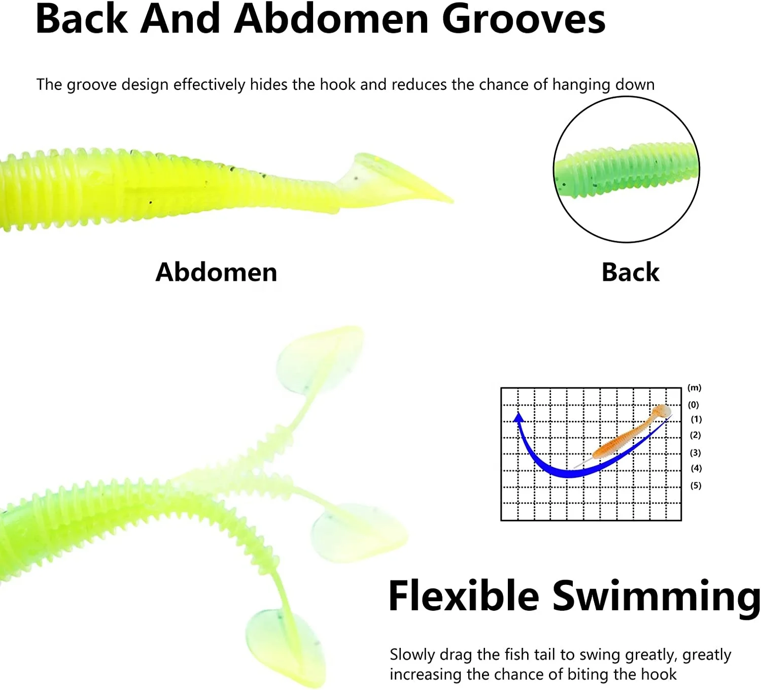 Paddle Tail Swim baits Two-Tone Color Swim Baits one color 50 Pcs Fishing Worms Soft Plastic Bass Lure Baits