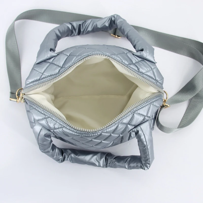 Fashion Quilted Soft Handle Tote Bag One- shoulder Lady Bag Pretty Travel Puffer Bag