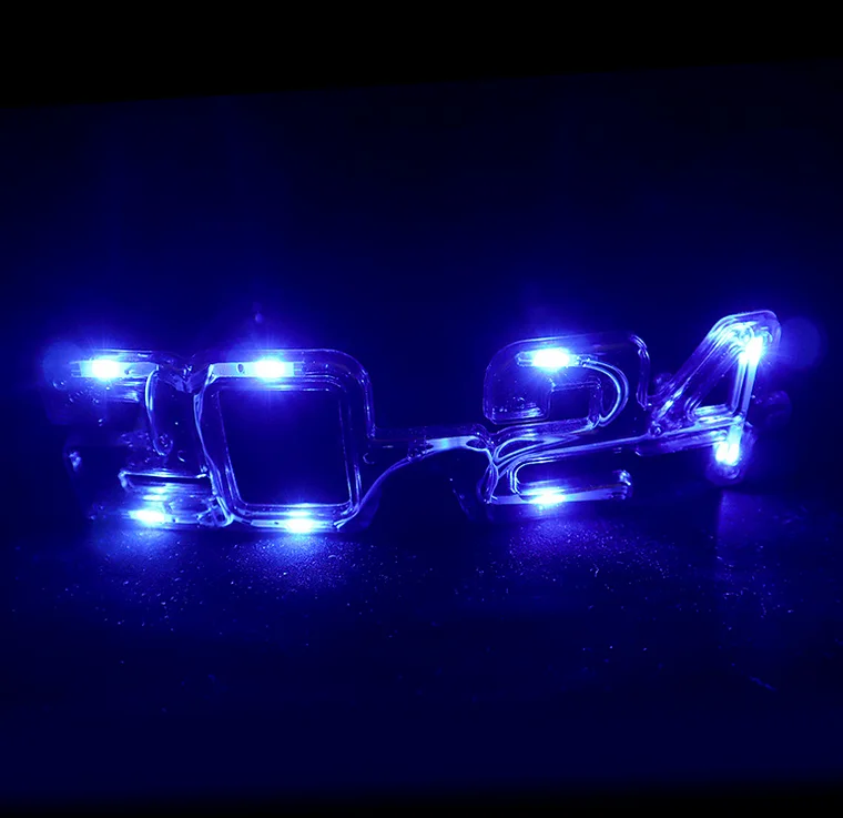 Cross-border LED Digital 2024 Flash Glasses Happy New Year Christmas Party Glow Glasses For Party Favor