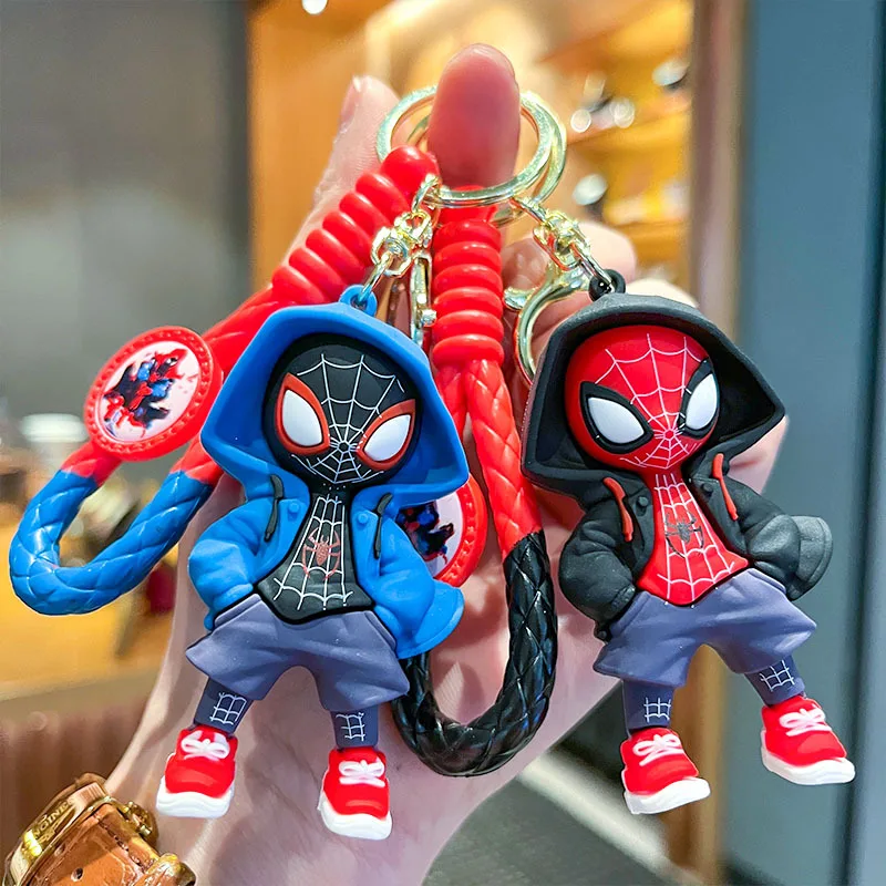 2024 New Marvell   Amazing Spider-Man Keychain  Silicone Key Chain Car   Creative Bag Pendant Wholesale