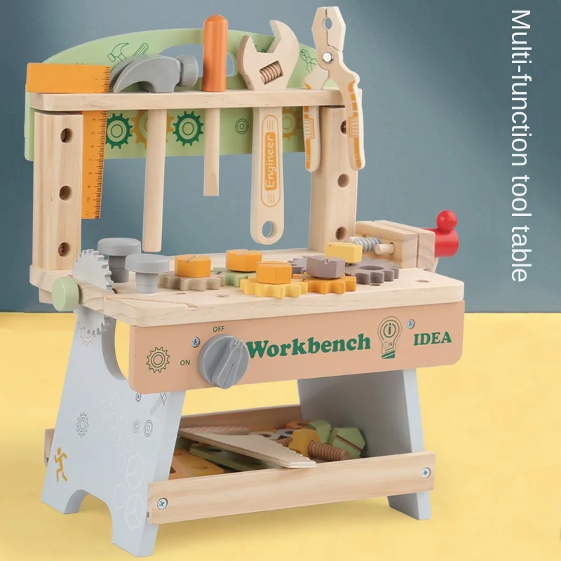 Multi-Functional Wooden Tool Table Parent-Child Interactive Educational Toys Early Childhood Disassembly Nut Combination