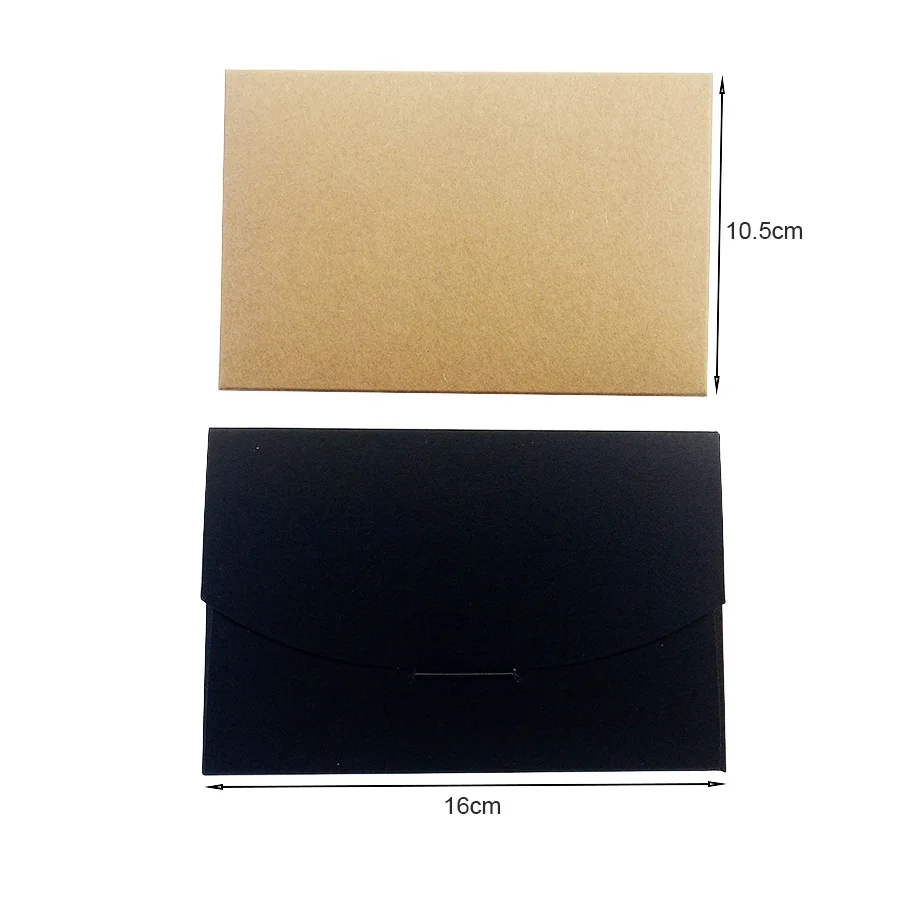 160x105 мм пустой DIY конверт черного и белого цвета из крафтцеллюлозной бумаги поздравительных открытках 350gsm поздравительная открытка фото обложки упаковочных коробок