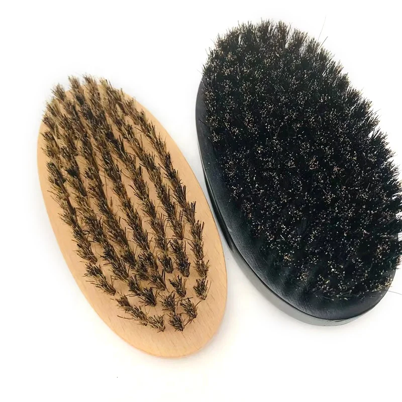 Мужские Индивидуальные логотипы на заказ частная марка Бамбуковая щетина кабана веганская Подогреваемая лошадиная щетка для бороды расческа набор стрижки