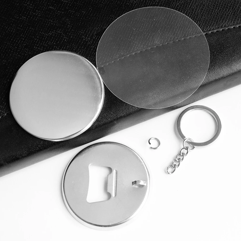 56mm blank Metal Bottle opener keychain badge machine making material