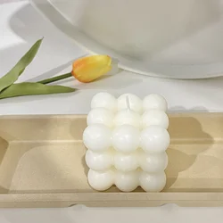 Новый цветной куб ручной работы, ароматерапия, частная марка, Ароматизированная соевая восковая пузырьковая свеча оптом