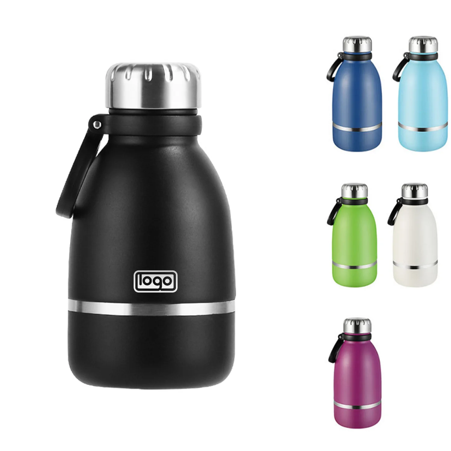 34oz New Design Pet Water Bottle with Bowl  Large Capacity Stainless Steel Vacuum Insulated Feeders