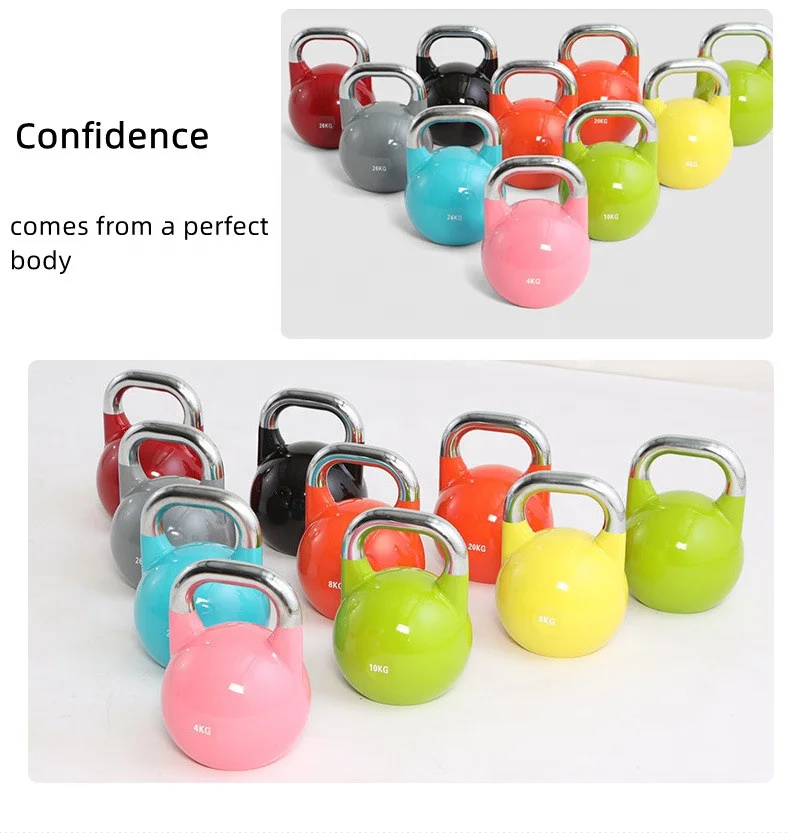 Wholesale 36kg Pink Chrome Handle Rising New Adjustable Competition Kettlebells Competition Set China Fitness Gym