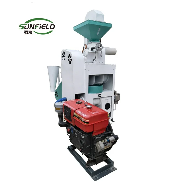 Sunfield 400-500kg/h Mini diesel engine automatic Modern combined rice mill