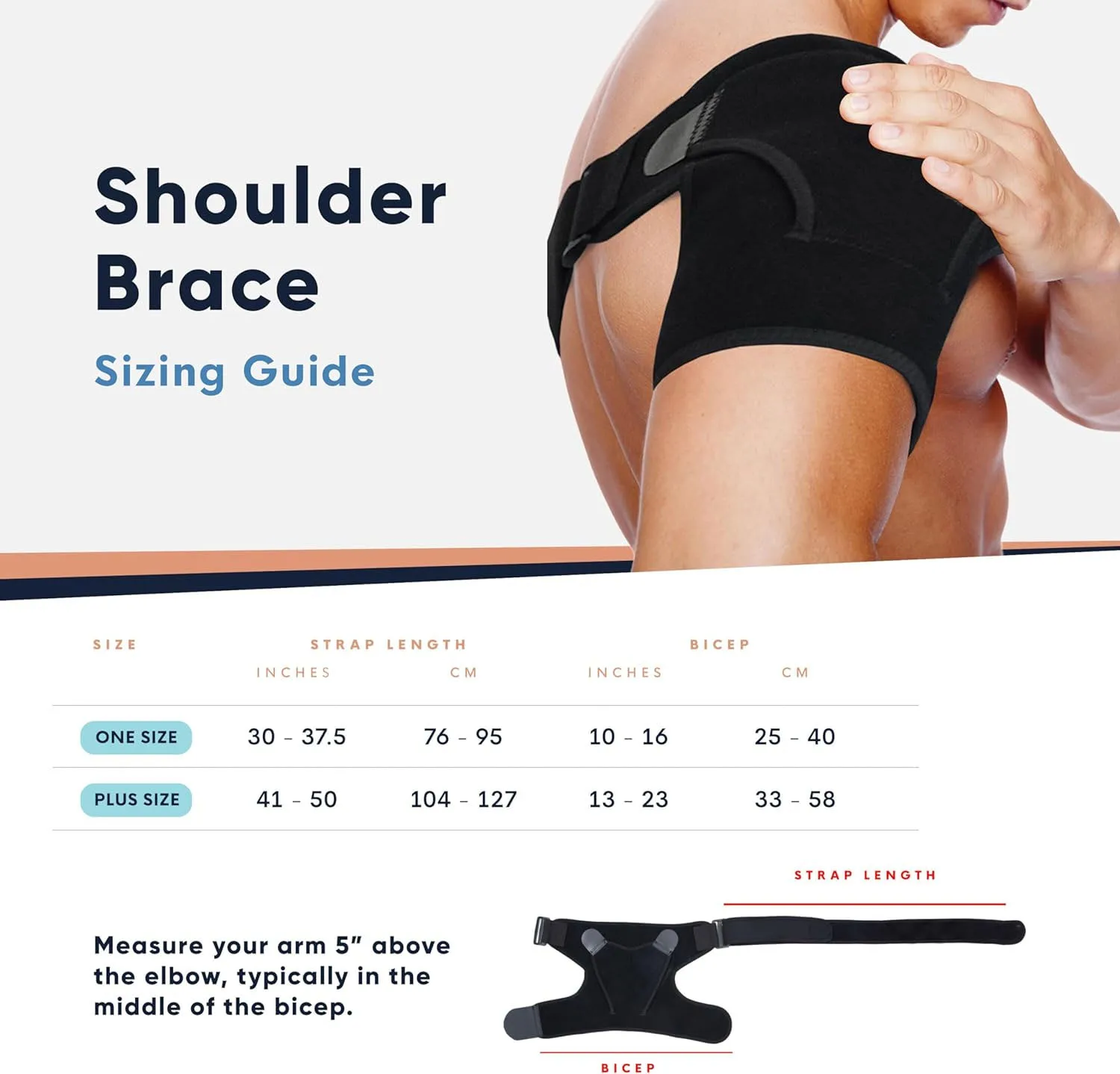 Adjustable Compression Recovery Copper Shoulder Brace Immobilizer for Torn Rotator Cuff, AC Joint Pain Relief, Dislocation