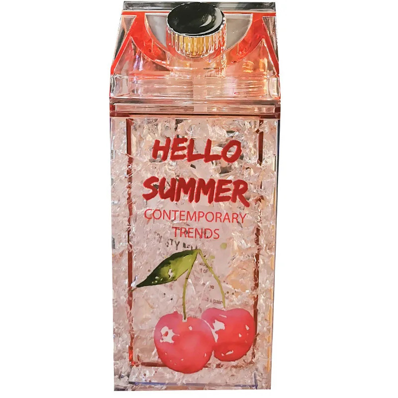 Double thickened freezer bottle  Straw gel quicksand freezer bottle summer Internet celebrity crushed ice bottle
