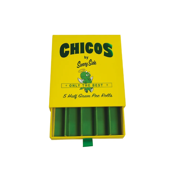 Custom Logo 5 Packs Smell Proof Drawer Slider Roll Paper Concentrate Packaging Box