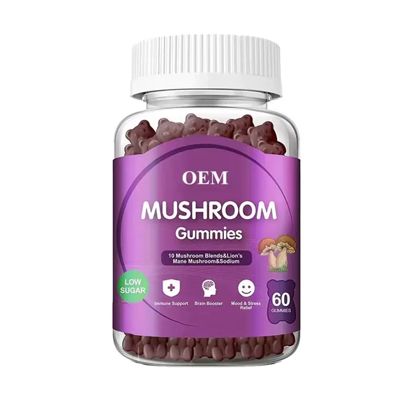 OEM private label mushroom gummies organic Lions Mane Mushroom Gummies Organic Nootropic Brain Supplement gummy