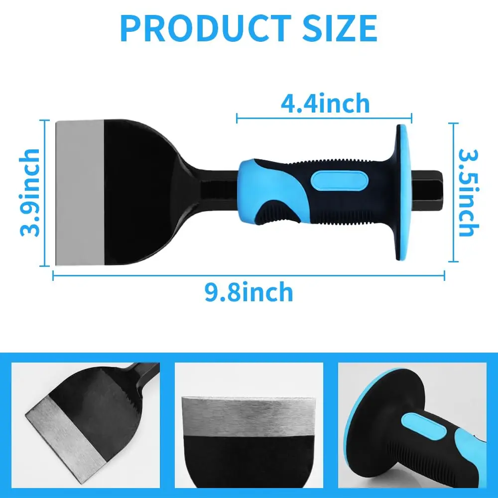 Heavy-duty Masonry Chisel Set Suitable for Concrete and Bricks, Equipped with a Protective Handle