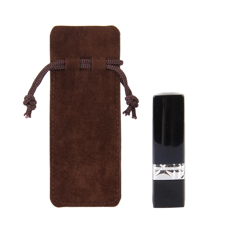 Custom Cosmetics Lipstick Velvet Packaging Pouch Pen Chopsticks Jewelry Bag With Logo