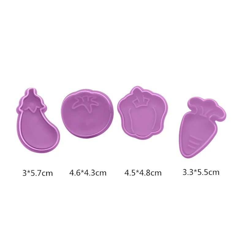 4 Piece Plastic Cookie Cutter Set Mold Spring Press Type Mold Multi-Function Cookie Cutter